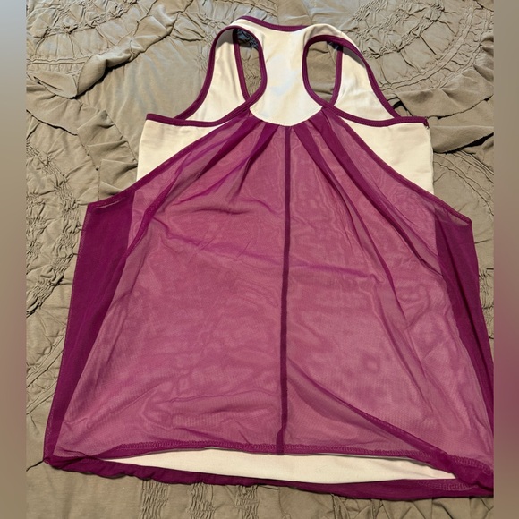 Lucky in Love athletic tank top with sheer overlay. Size XS. - Picture 4 of 7